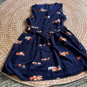 Blue dress with elephants!